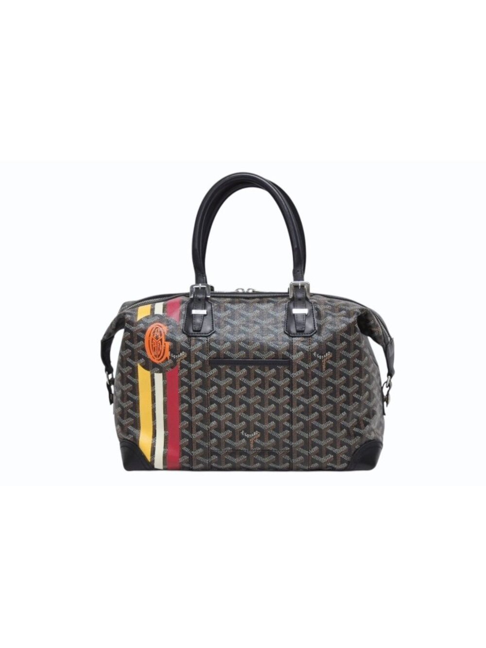 Goyard Boston Bag Boeing 30 Black with Marcajou Leather Silver